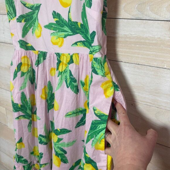 J. Crew Pink Lemon Square Neck MIDI Dress Women’s Size 4 - Picture 5 of 10